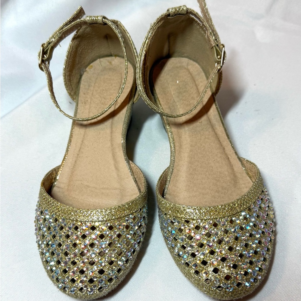 Gold Glitter Toddler Dress Shoes Size 12